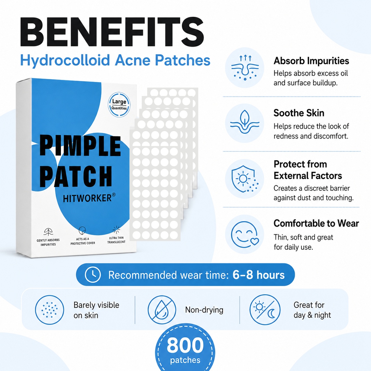 800Pcs Hydrocolloid Acne Pimpl - Face Oil ulasan dan harga